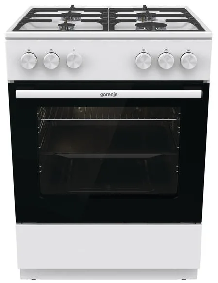 Газова плита Gorenje, 72 л, 60x60 см, чавунний, білий.