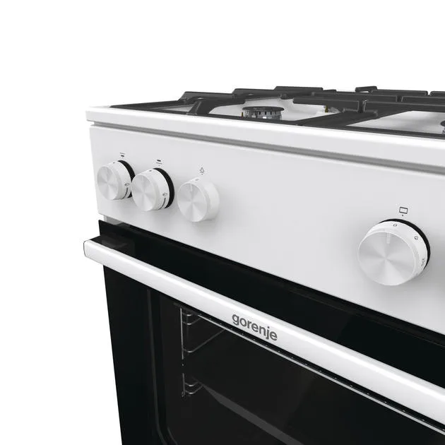 Газова плита Gorenje, 72 л, 60x60 см, чавунний, білий.