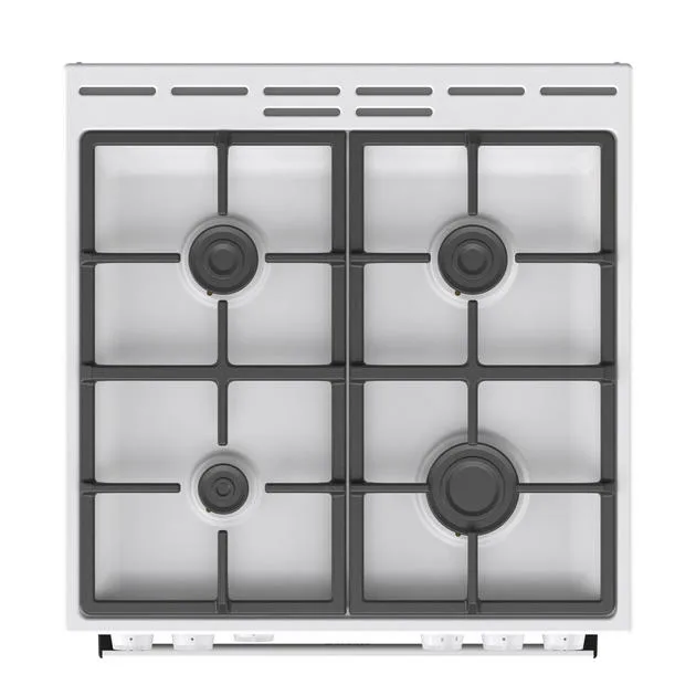 Газова плита Gorenje, 72 л, 60x60 см, чавунний, білий.