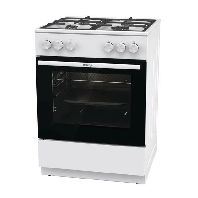 Газова плита Gorenje, 72 л, 60x60 см, чавунний, білий.
