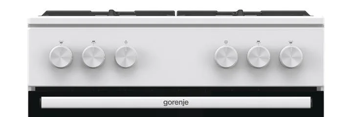 Газова плита Gorenje, 72 л, 60x60 см, чавунний, білий.
