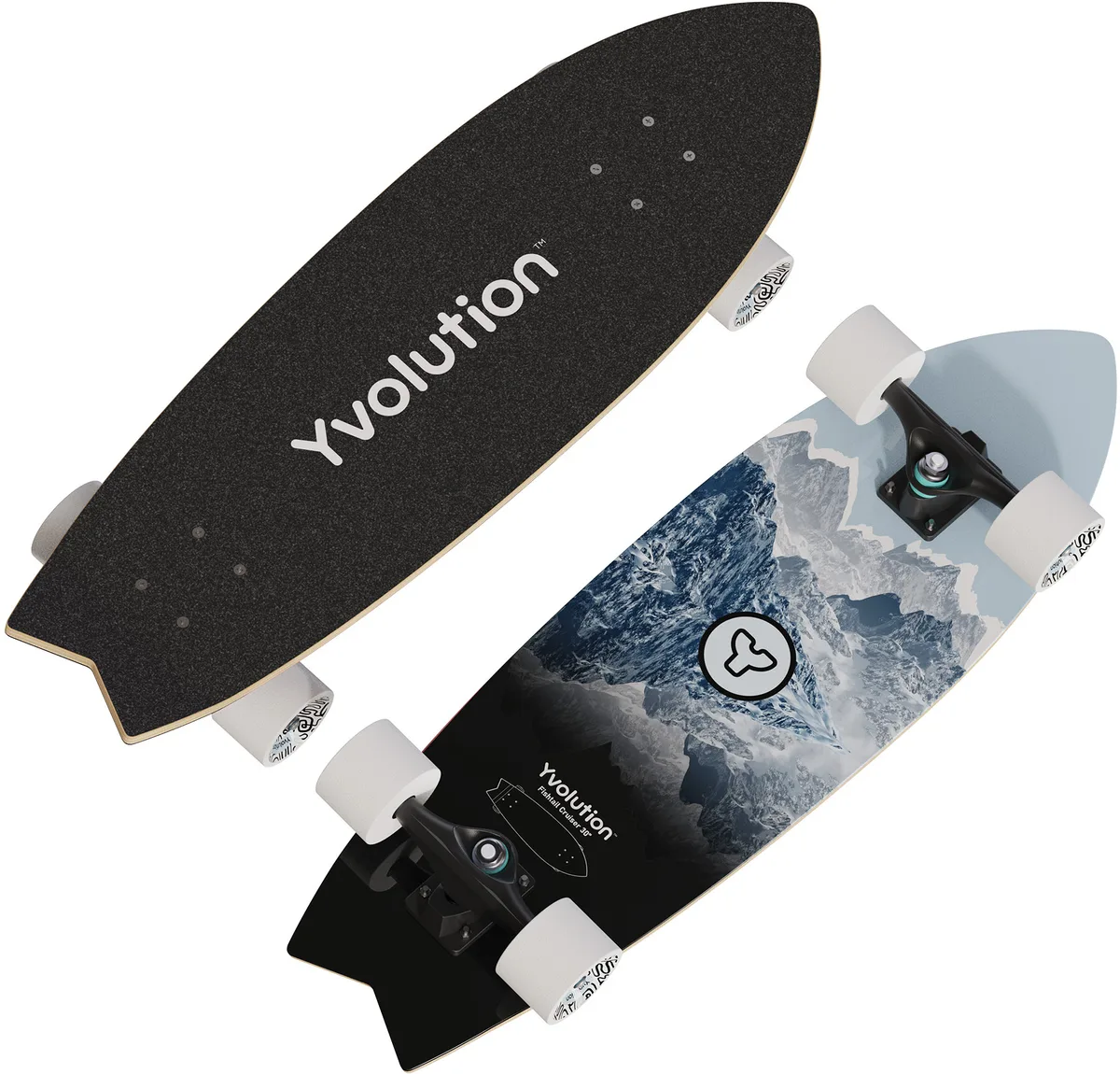 Скейтборд Yvolution Fishtail Cruiser 76 см, синий