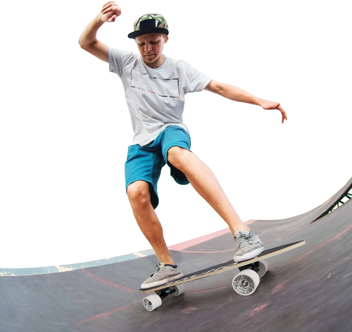 Скейтборд Yvolution Fishtail Cruiser 76 см, синий