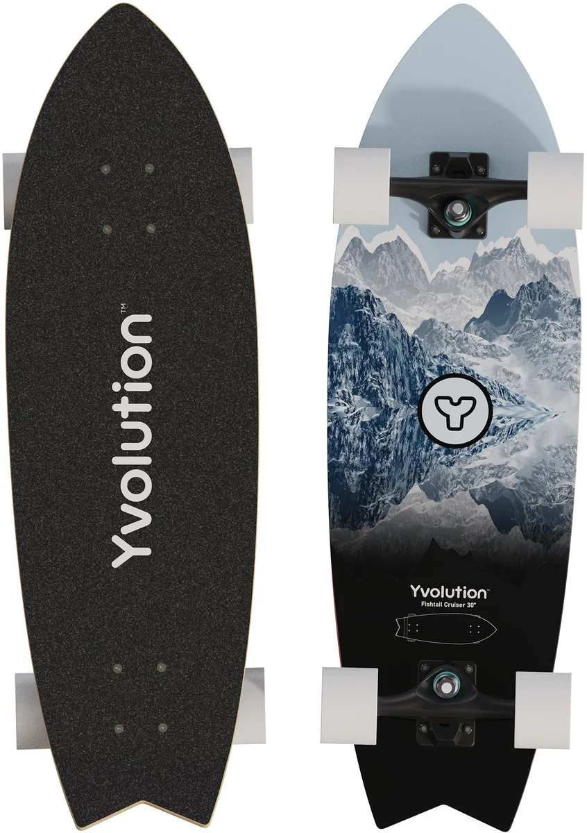 Скейтборд Yvolution Fishtail Cruiser 76 см, синий