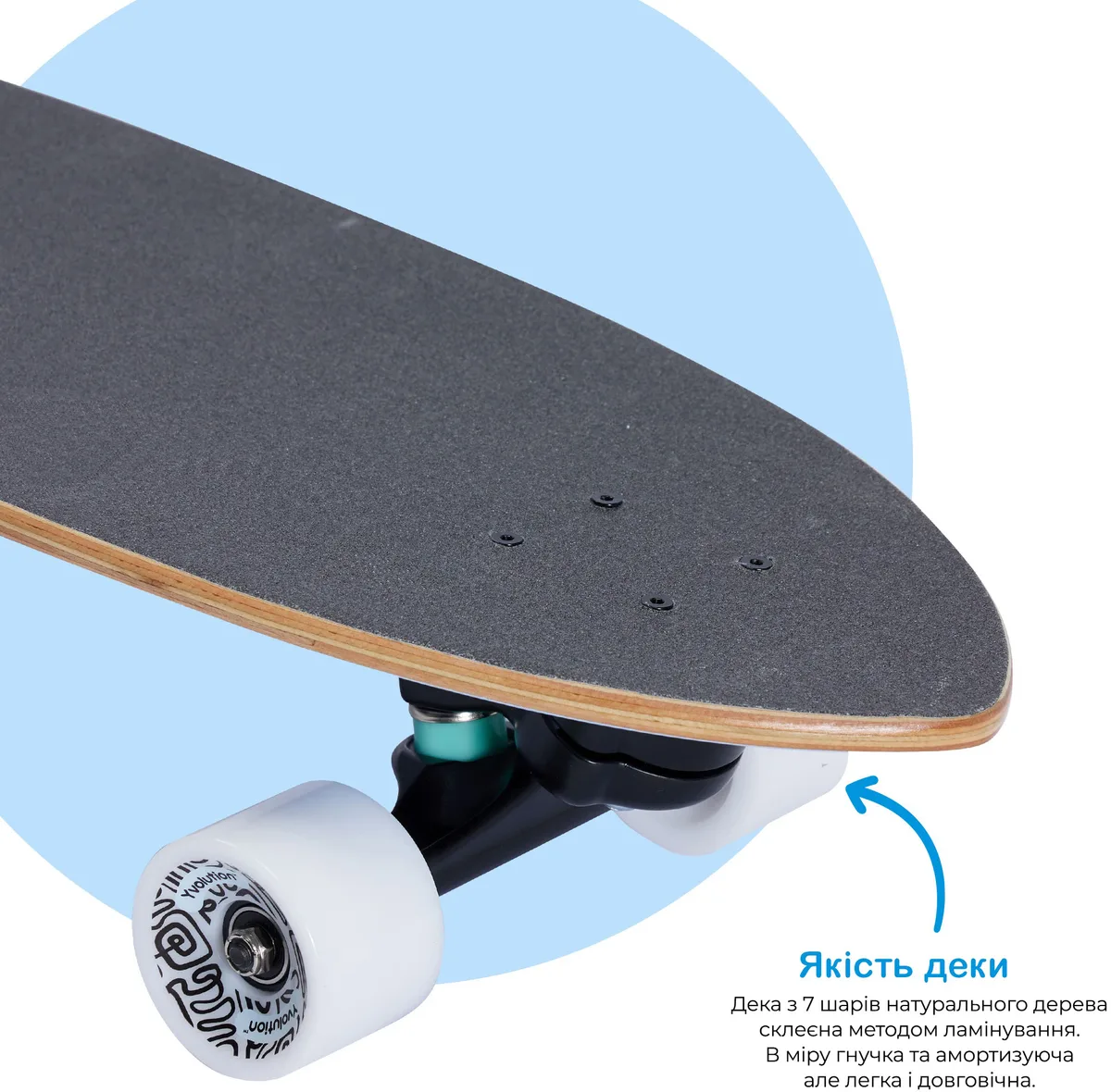Скейтборд Yvolution Fishtail Cruiser 76 см, синий