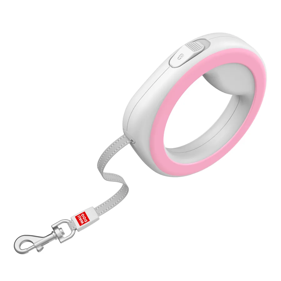 Повідок-рулетка WAUDOG R-leash 290 см пластик рожевий для собак до 40 кг