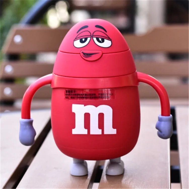 Термос дитячий пластик 248 мл червоний з трубочкою M&Ms