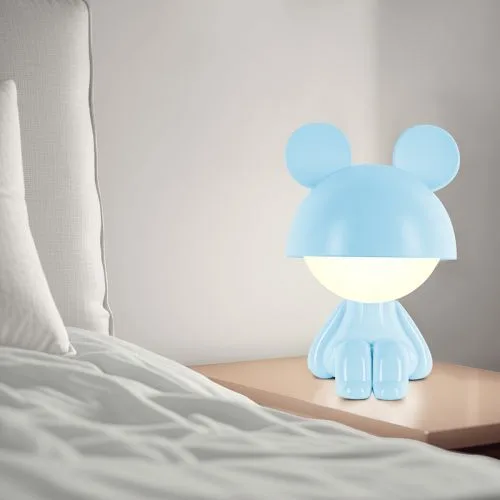 Світильник-нічник LED Cute Mouse із акумулятором синій для дітей.