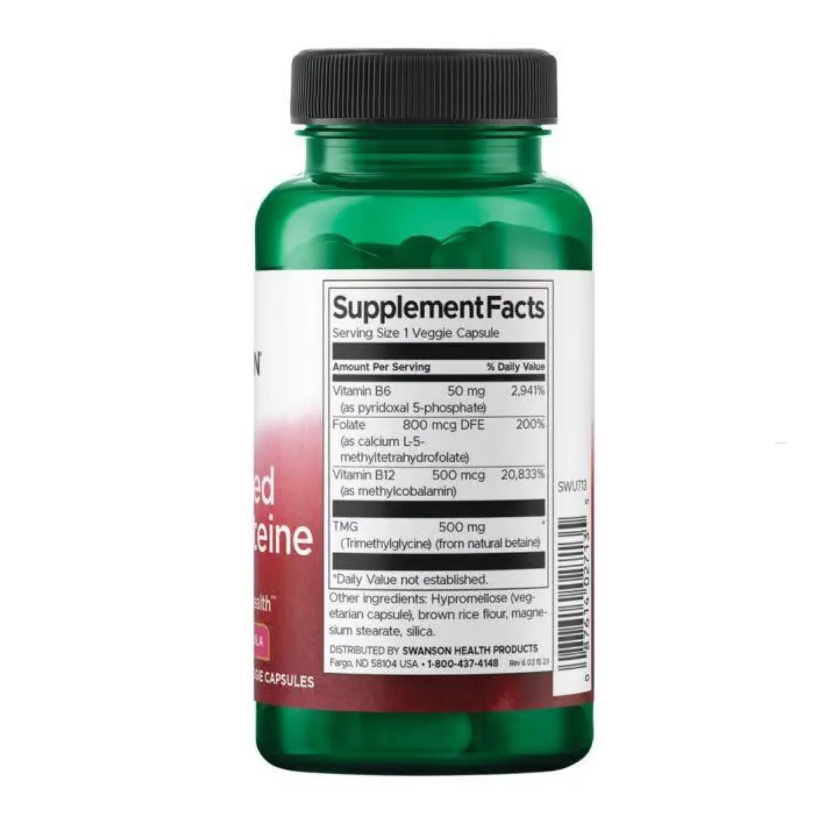 Swanson Activated Homocysteine вегетаріанські капсули 60 шт підтримка серцево-судинної системи