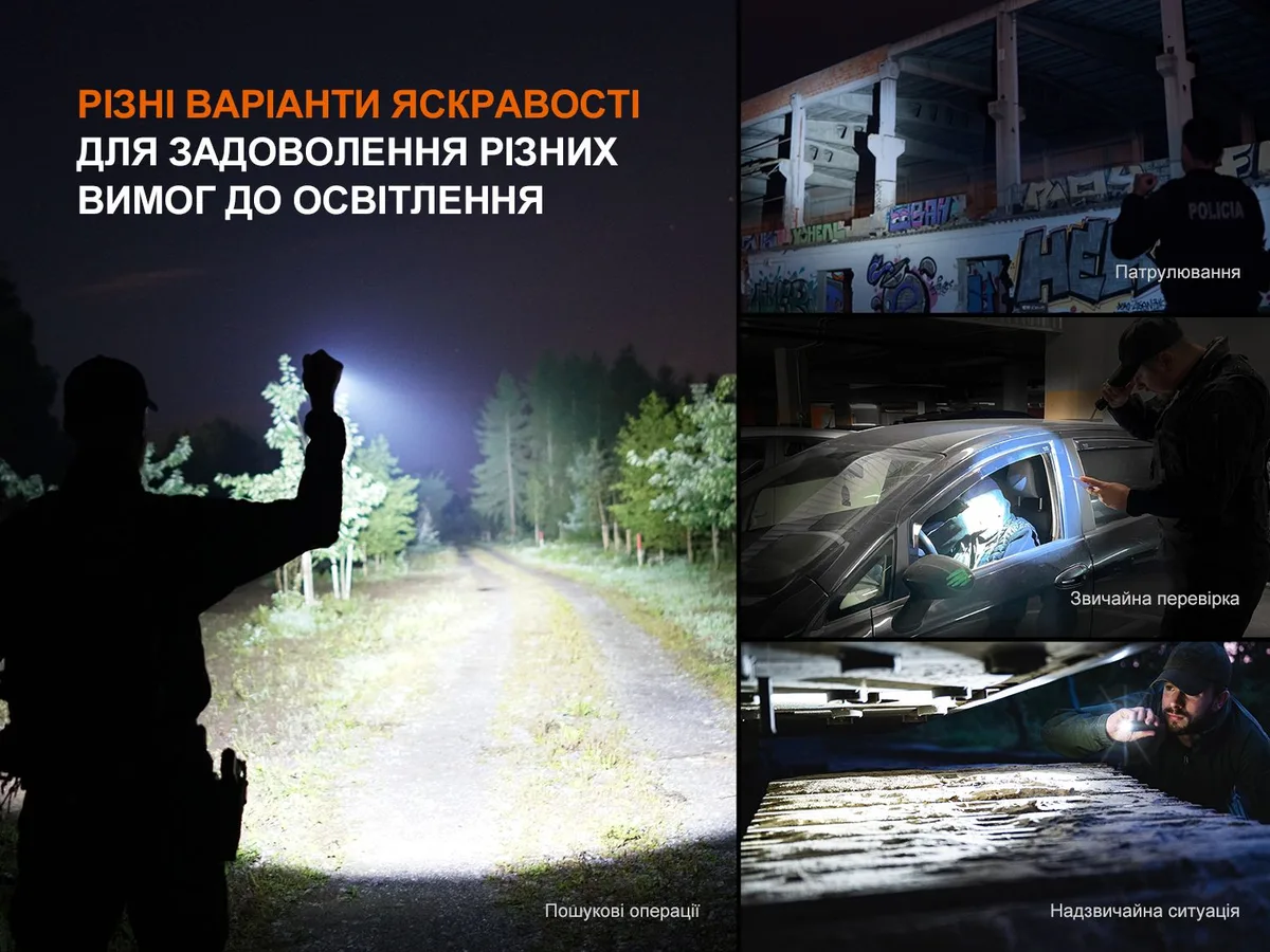 Ліхтар ручний Fenix алюміній 158х40х25 4 мм чорний 3200 лм IP68
