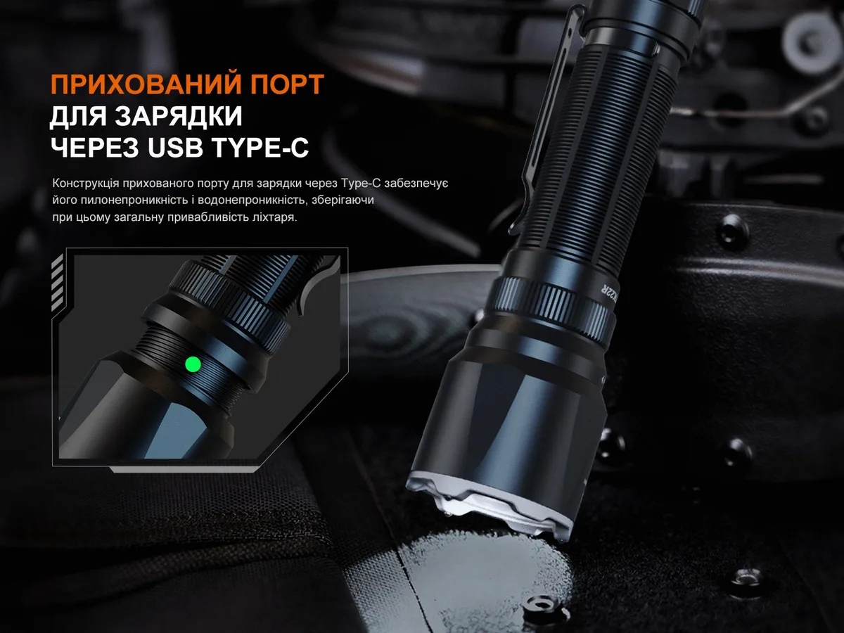 Ліхтар ручний Fenix алюміній 158х40х25 4 мм чорний 3200 лм IP68