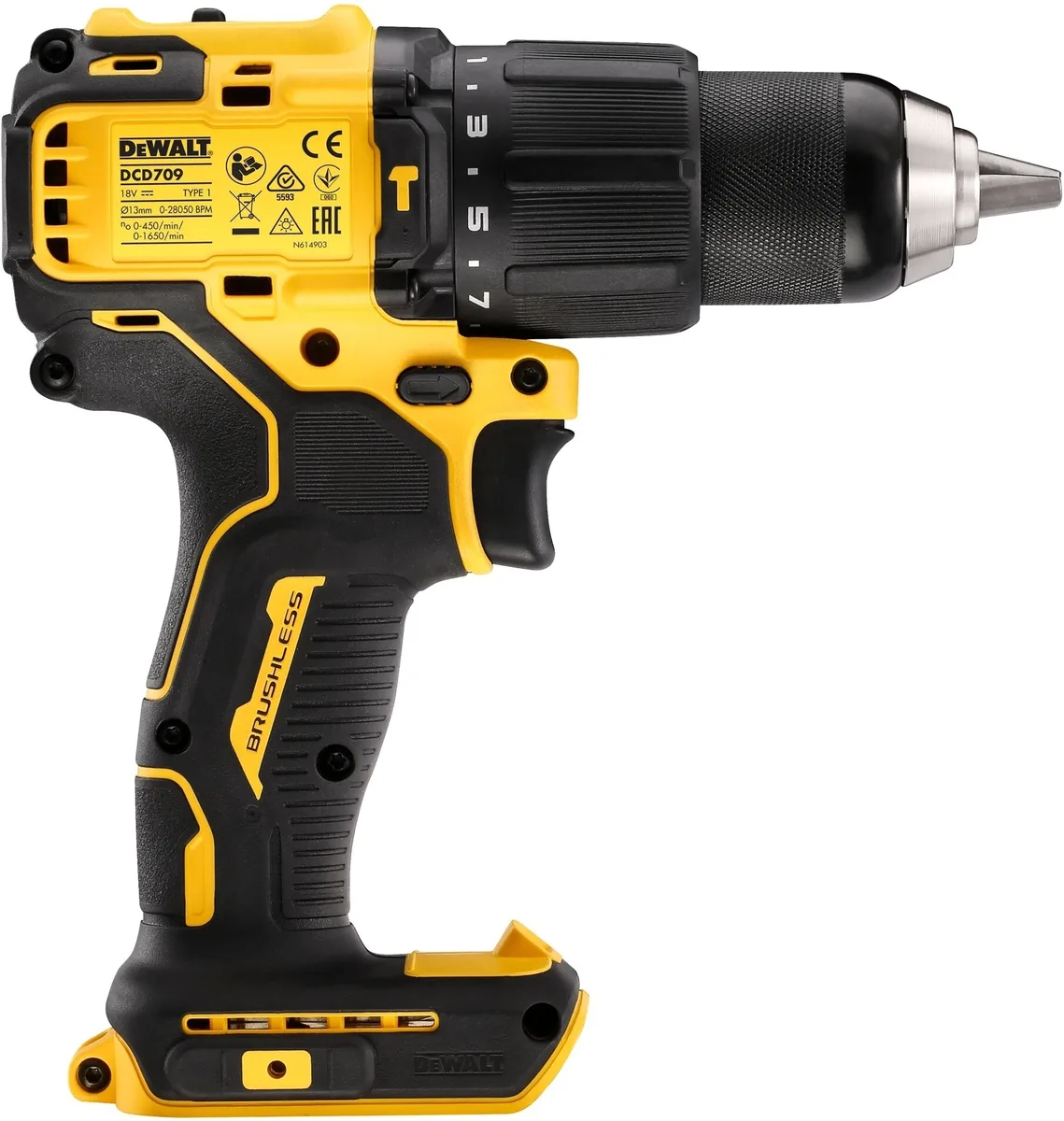 Дрель-шуруповерт ударный DeWalt 18В 2Ач 65Нм 13мм кейс 1.2кг