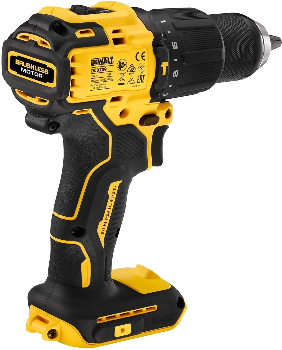 Дрель-шуруповерт ударный DeWalt 18В 2Ач 65Нм 13мм кейс 1.2кг