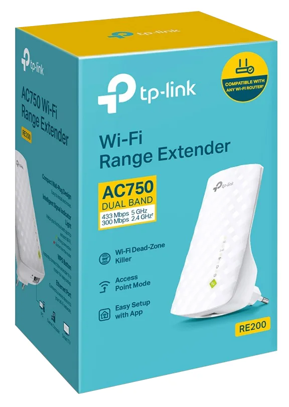 Дводіапазонний підсилювач Wi-Fi TP-Link 2,4 ГГц 5 ГГц 300 Мбіт/с 433 Мбіт/с компактний білий