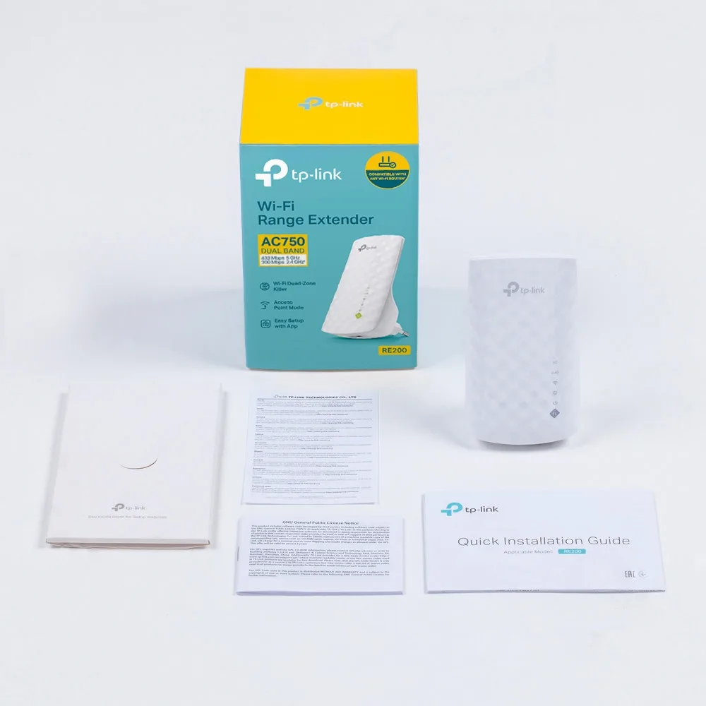 Дводіапазонний підсилювач Wi-Fi TP-Link 2,4 ГГц 5 ГГц 300 Мбіт/с 433 Мбіт/с компактний білий