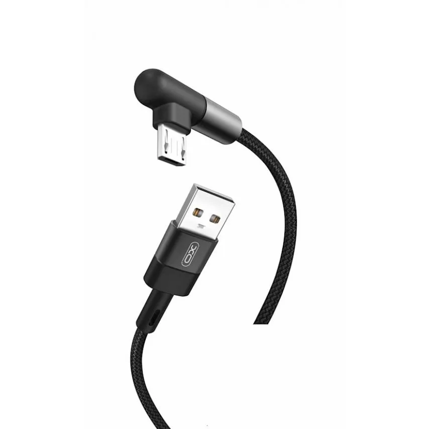 Кабель USB XO пластик Micro 1м чорний 2.4A