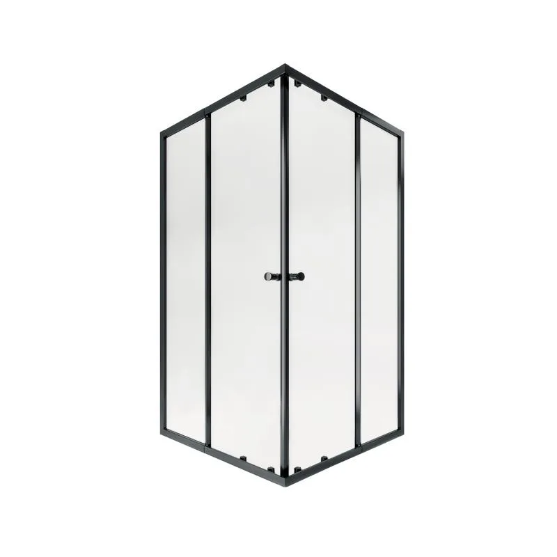 Душевая кабина раздвижная Qtap Pisces 75-90x75-90 см стекло Clear 5 мм черный профиль