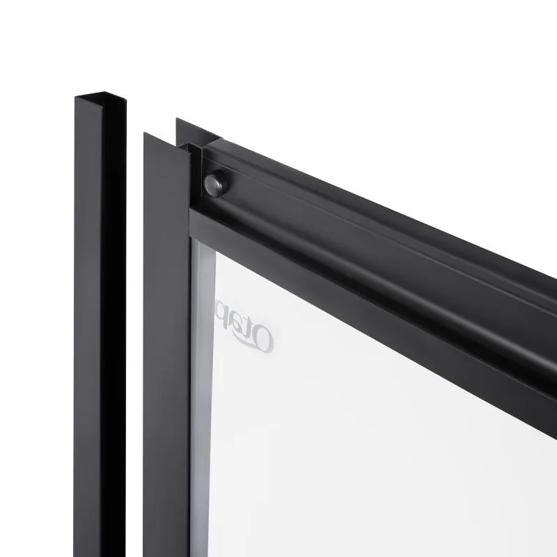 Душова кабіна розсувна Qtap Pisces 75-90x75-90 см скло Clear 5 мм чорний профіль
