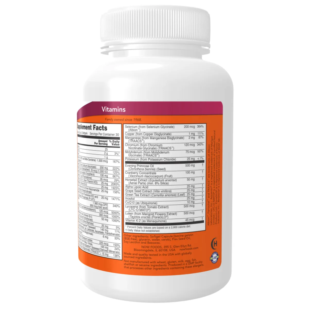 Витамины для женщин Now Foods EVE 180 капсул софт гелевые для активного долголетия