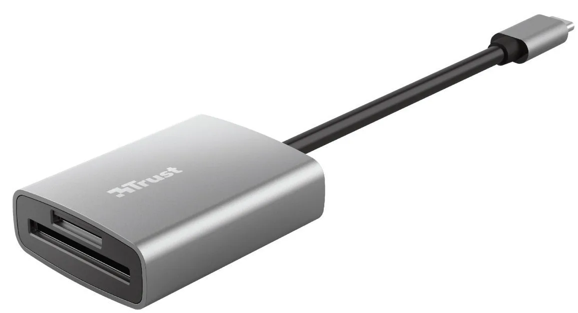 Кардрідер Trust Dalyx USB-С > SD/microSD, Алюміній, 0.08м, Сірий
