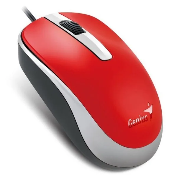 Миша Genius DX-120, USB-A, красный