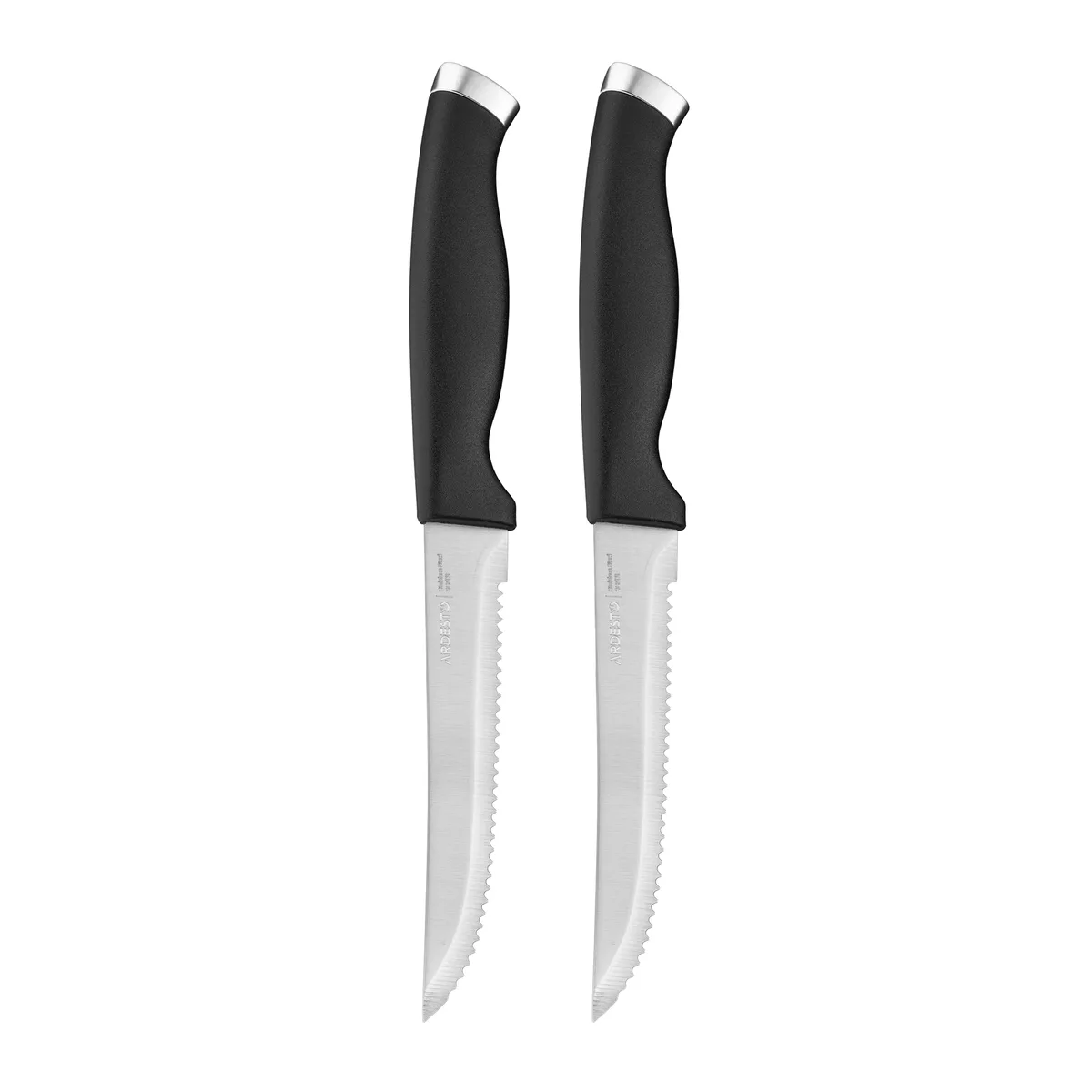 Набор стейковых ножей ARDESTO Gemini Gourmet, 2 единицы из нержавеющей стали, пластиковые ручки, черный цвет