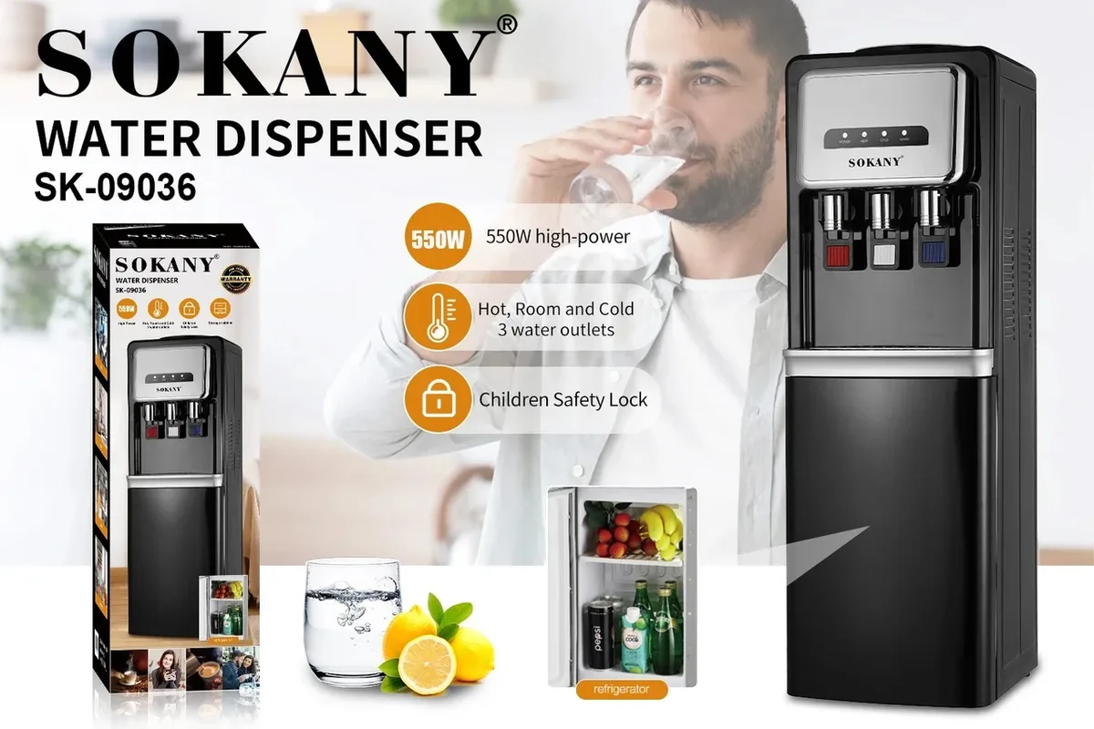 Диспенсер для воды Sokany компрессионный 18 9 л черный