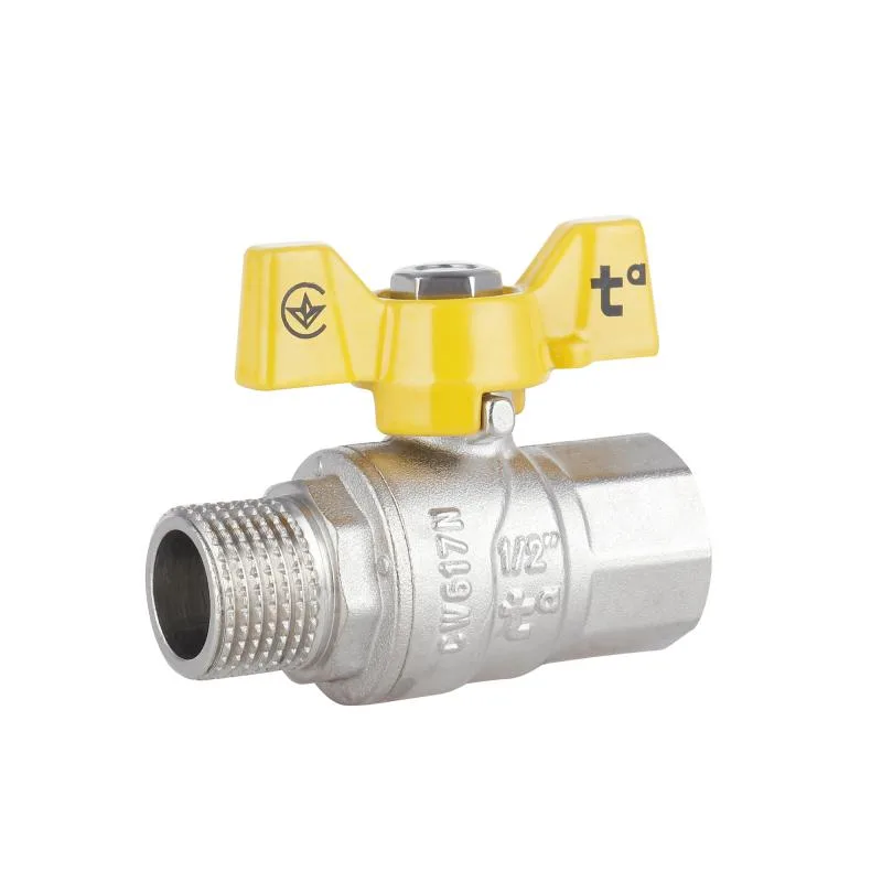 Кран кульовий 1/2" для газу Thermo Alliance Forte латунний метелик