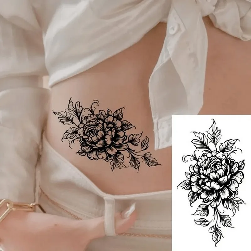 Набор временных тату Fresh Tattoo 30 шт 9,5х5,5 см Черные