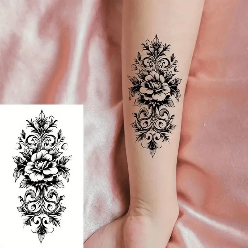 Набор временных тату Fresh Tattoo 30 шт 9,5х5,5 см Черные