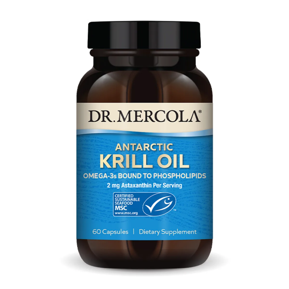 Капсули масла криля Dr. Mercola 60 капсул з фосфоліпідами з астаксантином