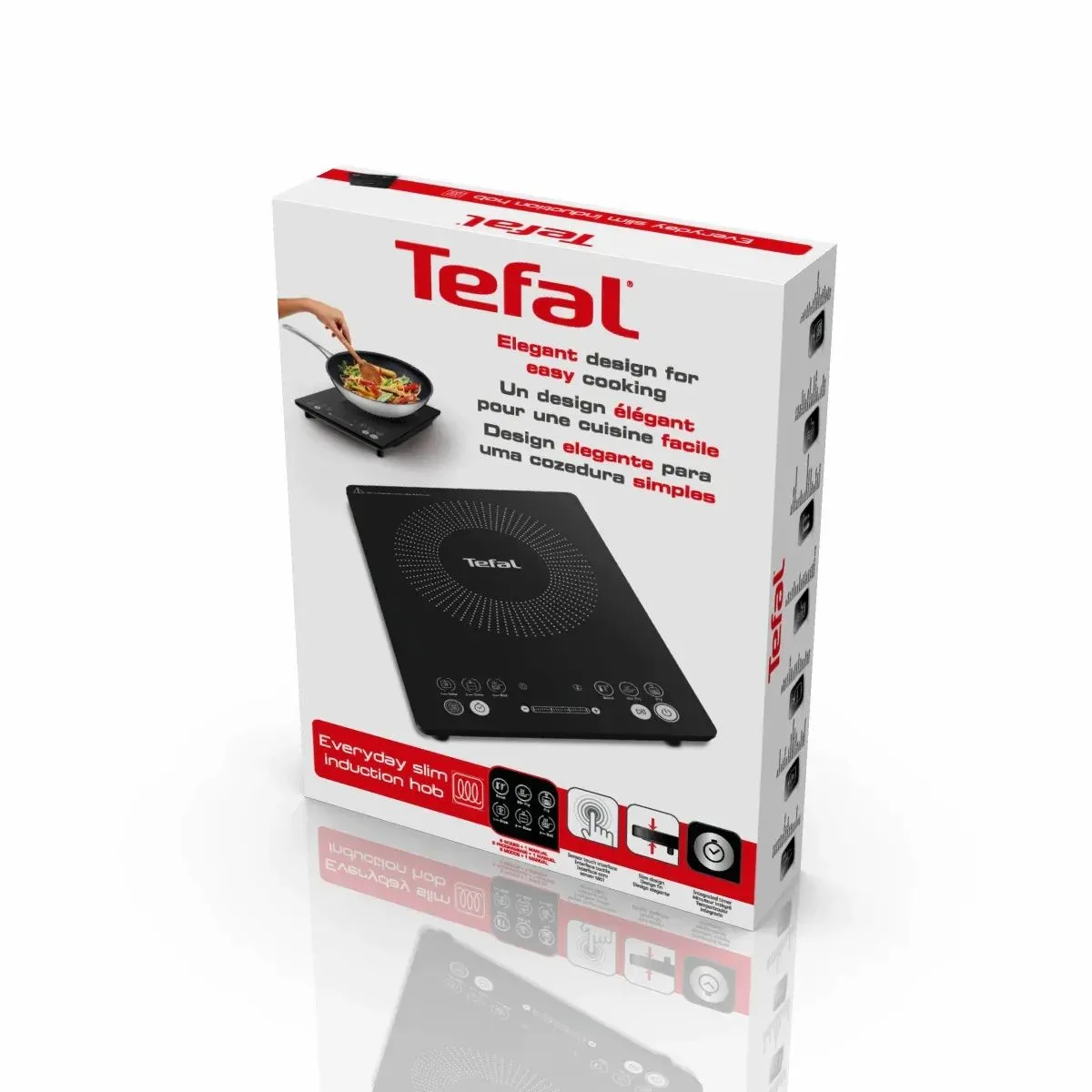 Індукційна настільна плита Tefal Everyday Slim, 1 конфорка, 2.1 кВт, сенсорне керування, 6 програм.