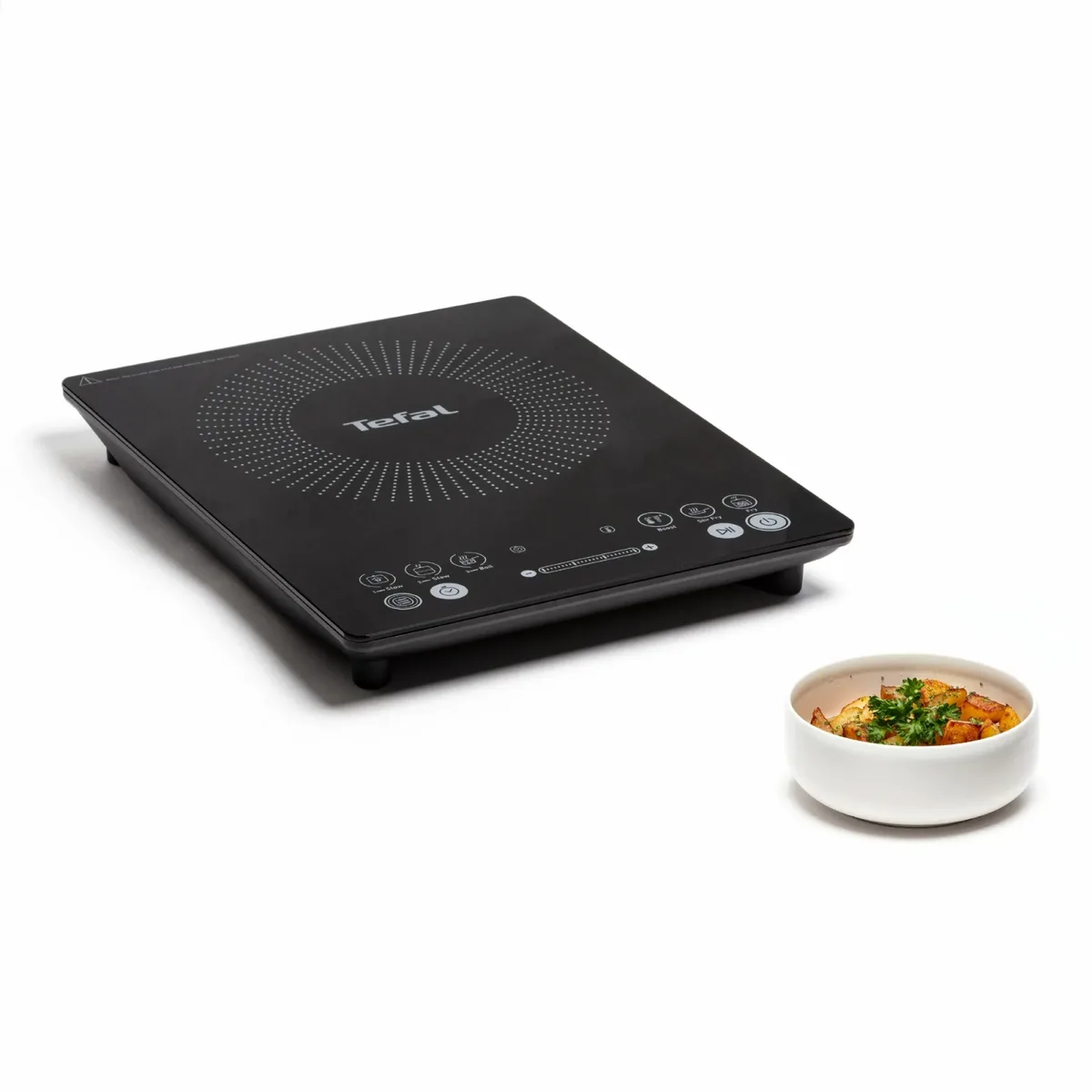 Індукційна настільна плита Tefal Everyday Slim, 1 конфорка, 2.1 кВт, сенсорне керування, 6 програм.