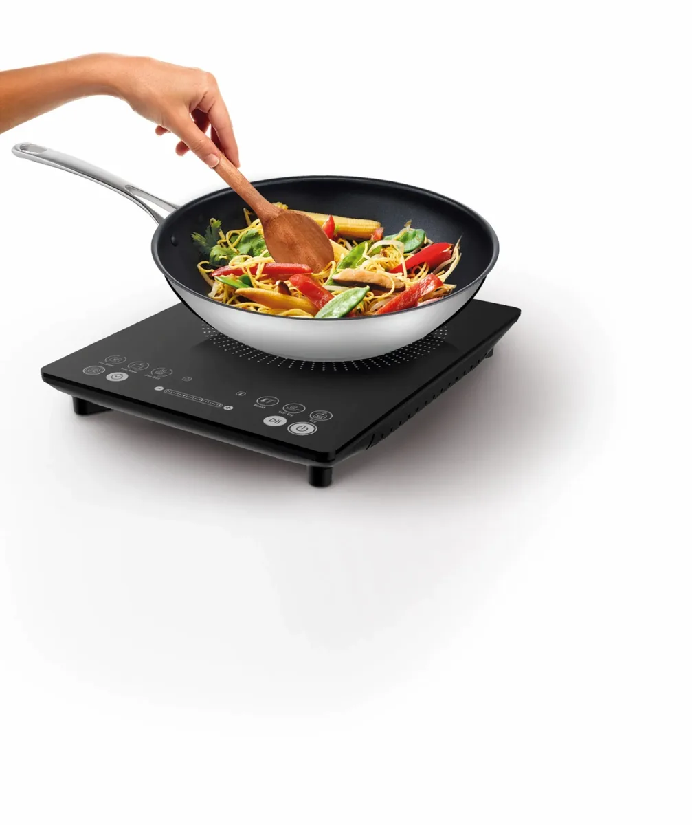 Індукційна настільна плита Tefal Everyday Slim, 1 конфорка, 2.1 кВт, сенсорне керування, 6 програм.