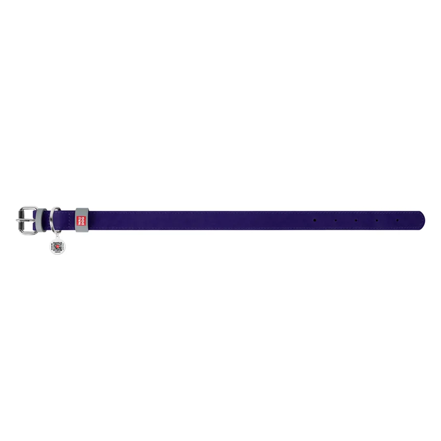 Нашийник WAUDOG Classic 15 мм шкіряний 27-36 см фіолетовий для малих порід собак