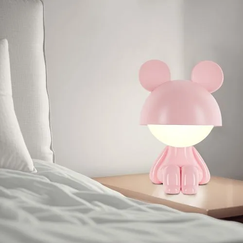 Світильник-нічник LED Cute Mouse рожевий з акумулятором для дітей