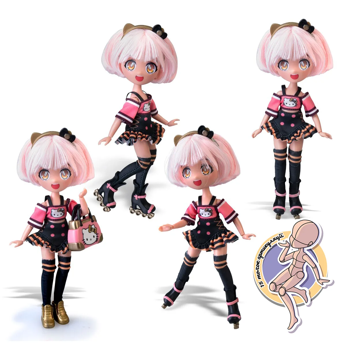 Ігровий набір 4SF Manga Dolls комбіновані матеріали 19,5 см Золота Ролер Діва