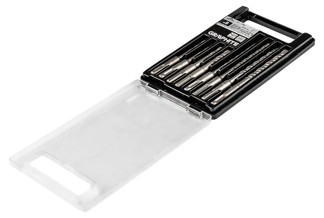 Набор сверл GRAPHITE SDS Plus 8 шт 6x110 8x110 6x160 8x160 10x160 Бетон