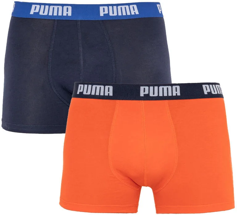 Труси-боксери Puma 95% бавовна 5% еластан S синій помаранчевий 2 пари
