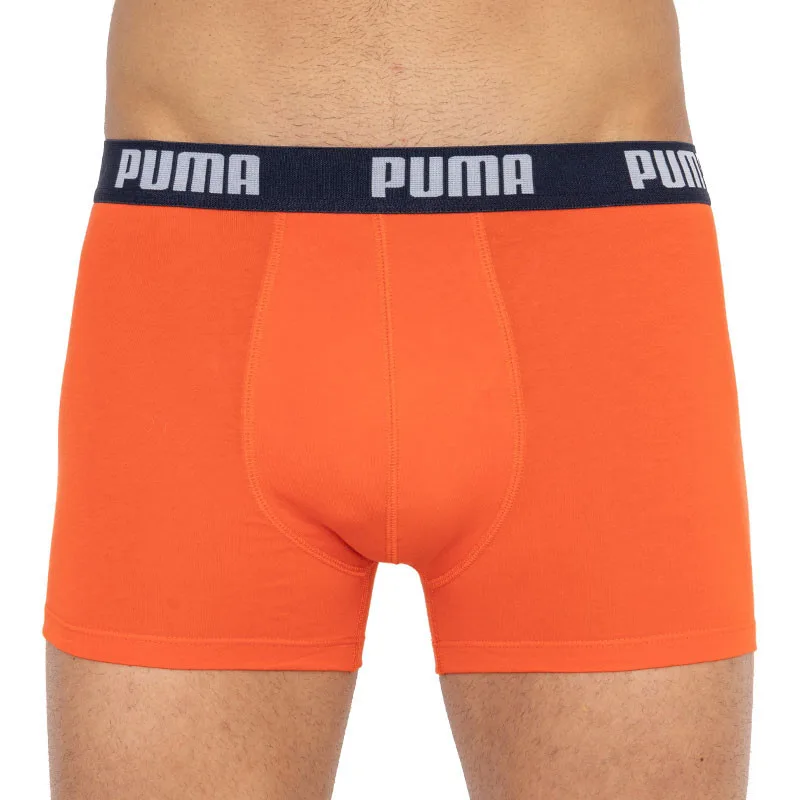 Труси-боксери Puma 95% бавовна 5% еластан S синій помаранчевий 2 пари