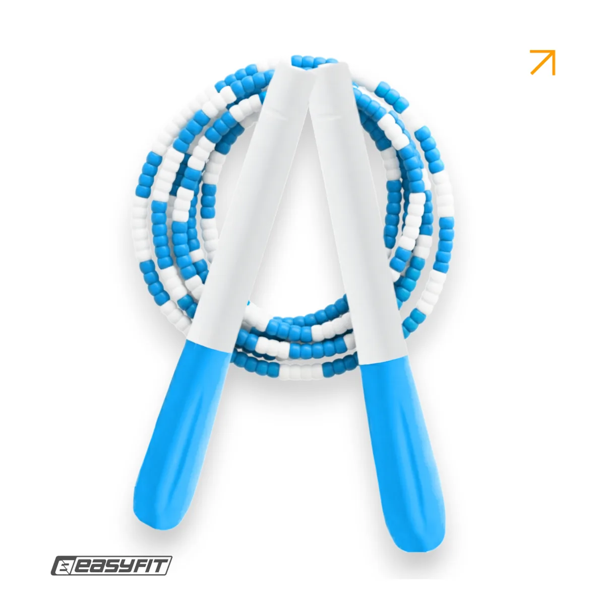Бісерна скакалка EasyFit TPU 2,7 м біло-блакитна