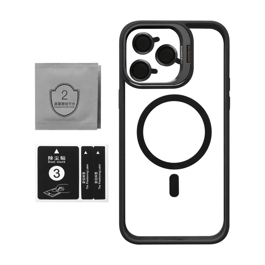 Чохол MagSafe з підставкою для смартфонів чорний силікон пластик для iPhone 14 Pro Max