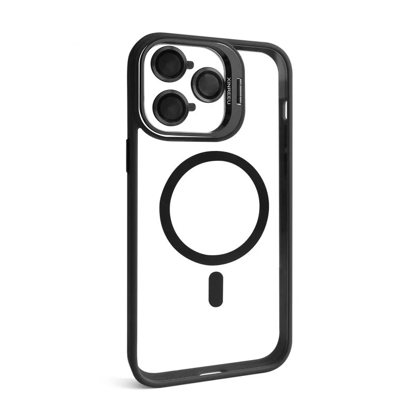 Чохол MagSafe з підставкою для смартфонів чорний силікон пластик для iPhone 14 Pro Max