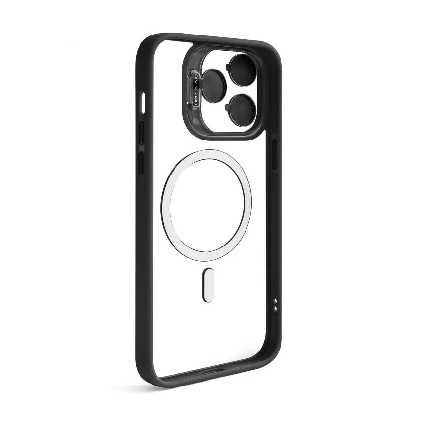 Чохол MagSafe з підставкою для смартфонів чорний силікон пластик для iPhone 14 Pro Max