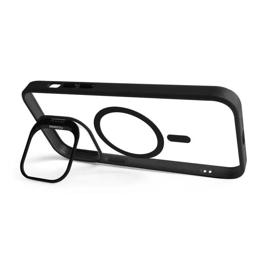 Чохол MagSafe з підставкою для смартфонів чорний силікон пластик для iPhone 14 Pro Max