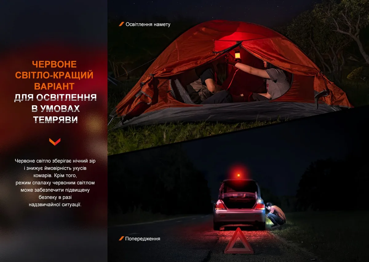 Ліхтар кемпінговий Fenix пластик 66х59,5х114 мм мармуровий білий
