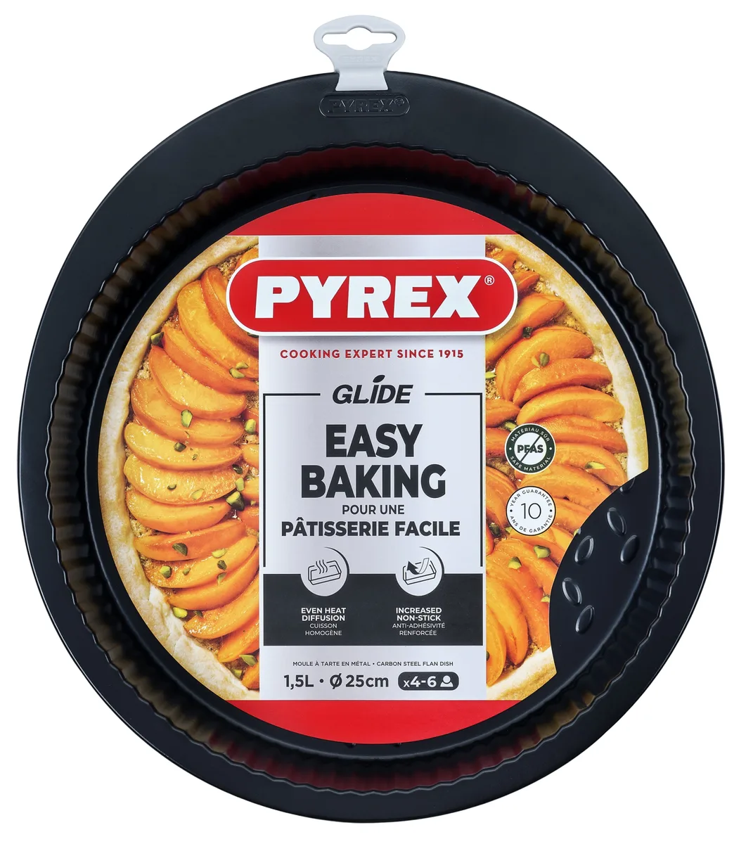 Форма для випічки Pyrex вуглецева сталь кругла 25 см чорна