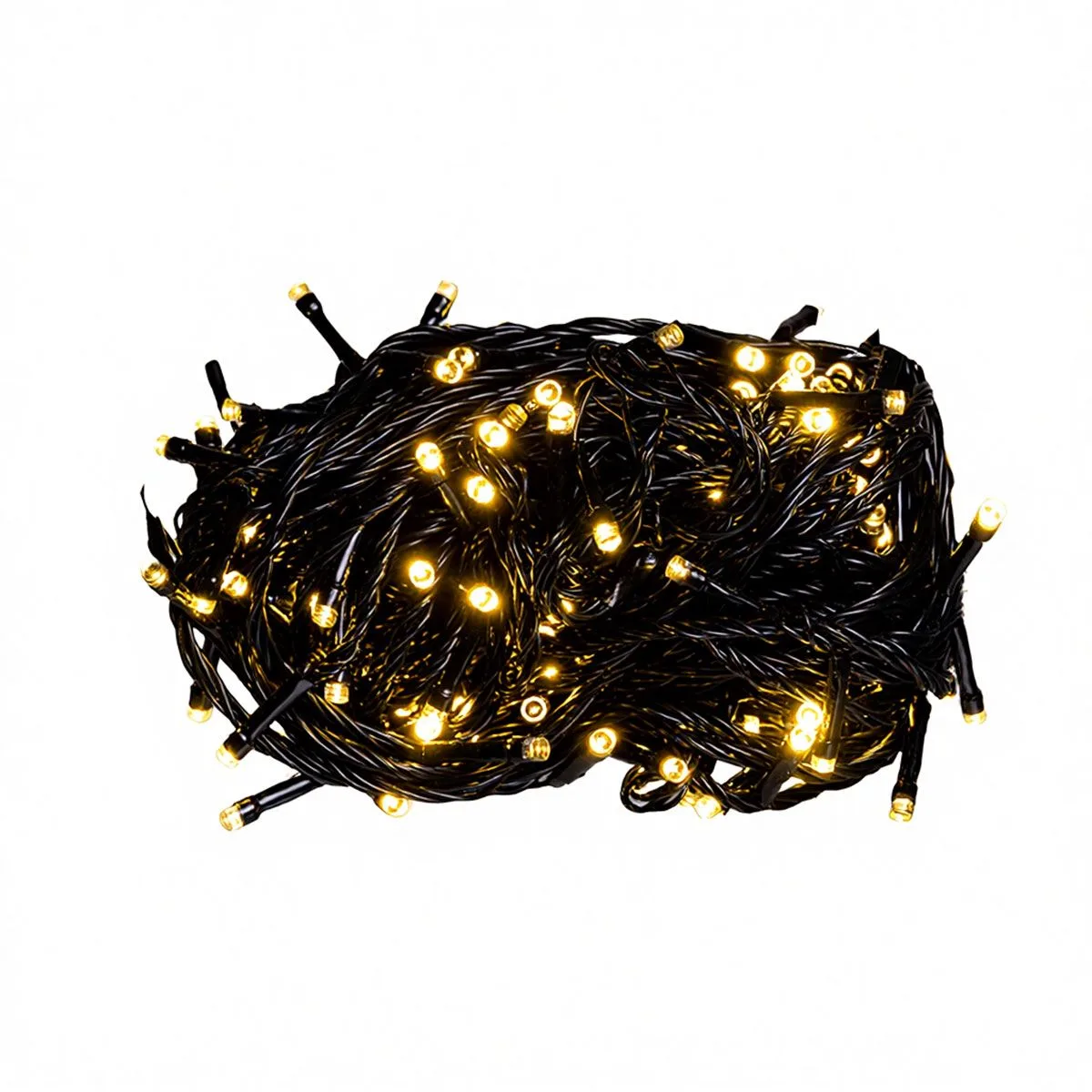Новогодняя гирлянда светодиодная 22 м желтая черный провод 220 LED