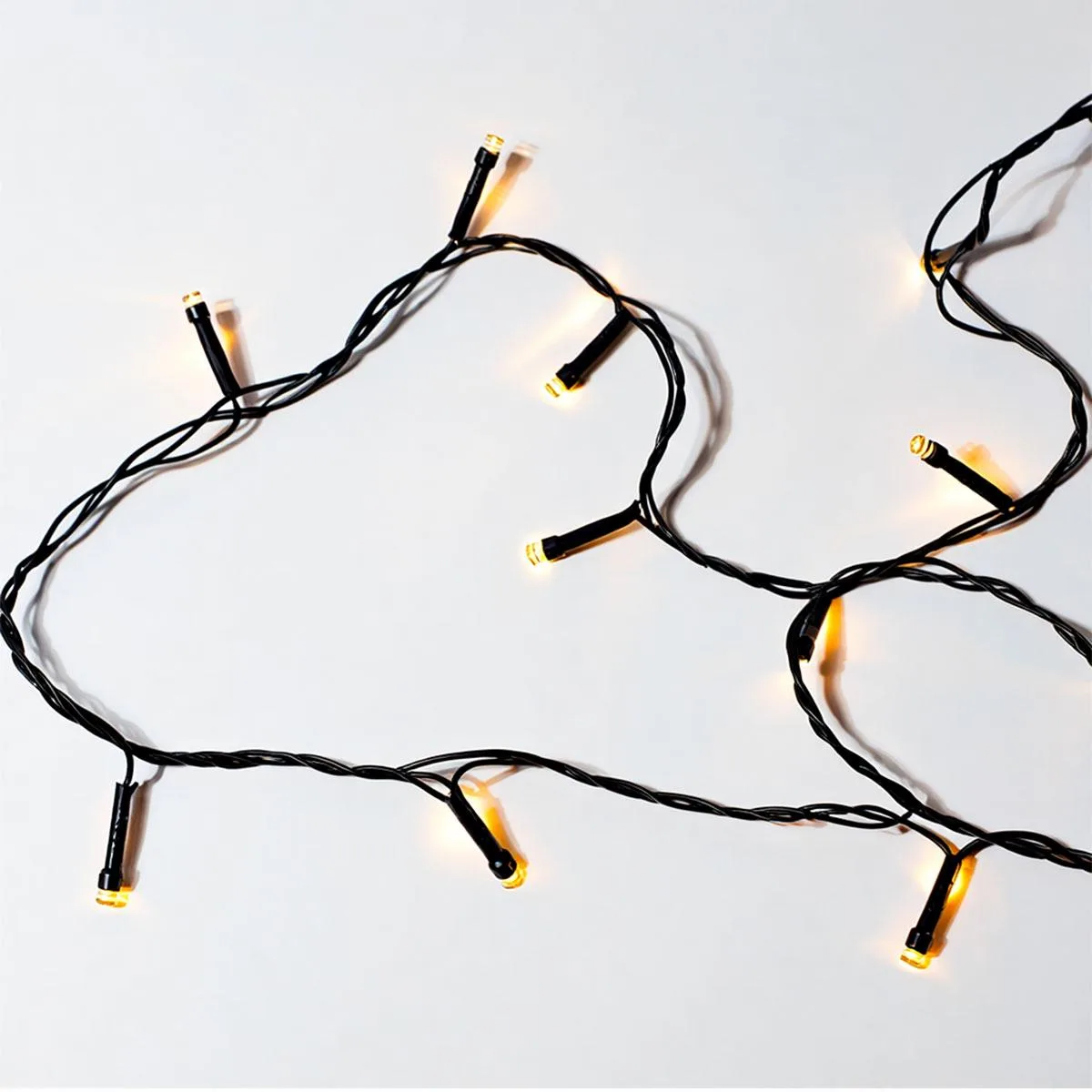 Новогодняя гирлянда светодиодная 22 м желтая черный провод 220 LED