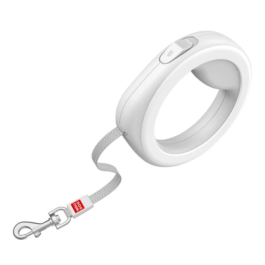 Повідець-рулетка WAUDOG R-leash до 40 кг 290 см пластик білий